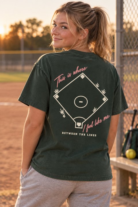 Between the Lines Tee in Washed Pine