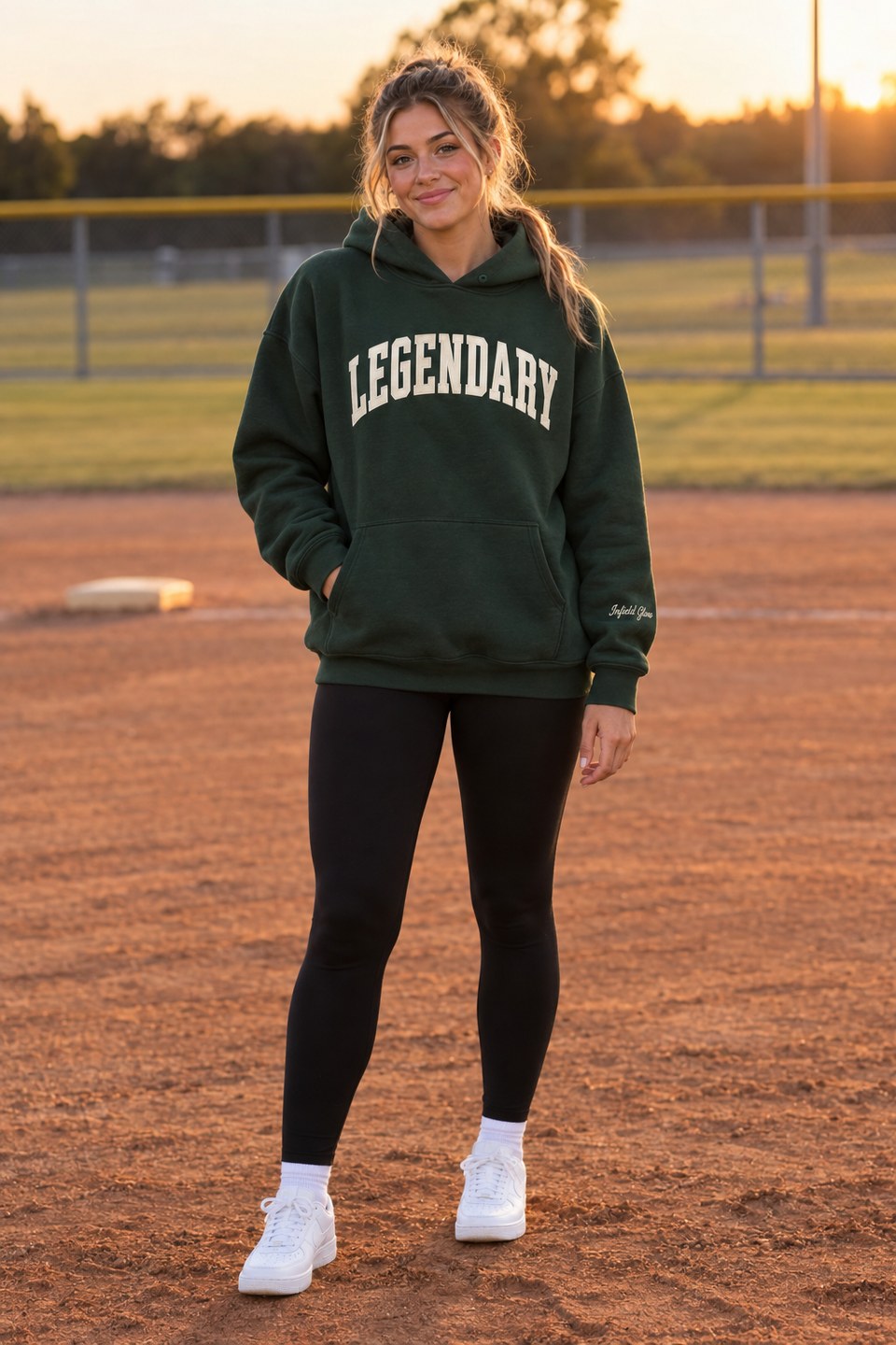 Legendary Hoodie in Alpine Green — front view