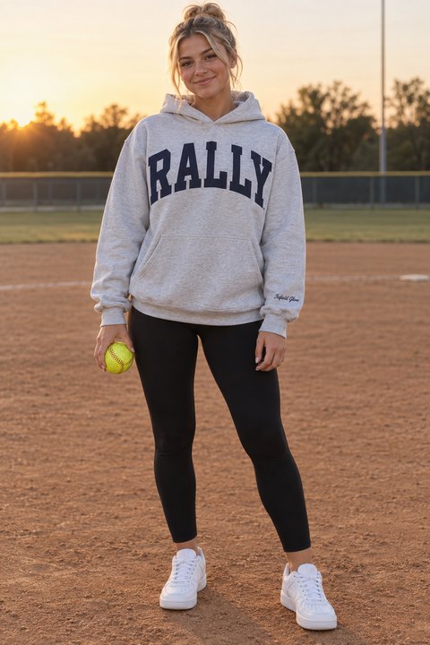 RALLY Hoodie in Grey Heather